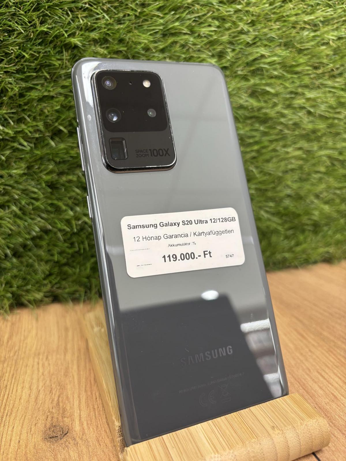 Samsung Galaxy S20 Ultra Kártyafüggetlen 128 GB 12 GB Ram, 12 hó garancia
