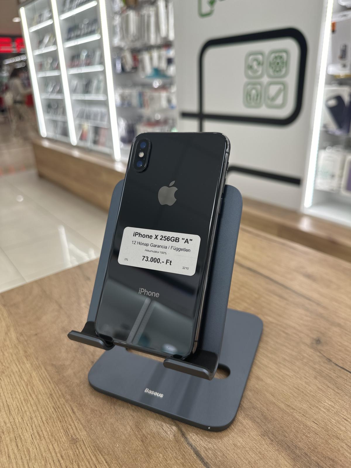 Apple iPhone X Kártyafüggetlen 256 GB, 12 hó garancia